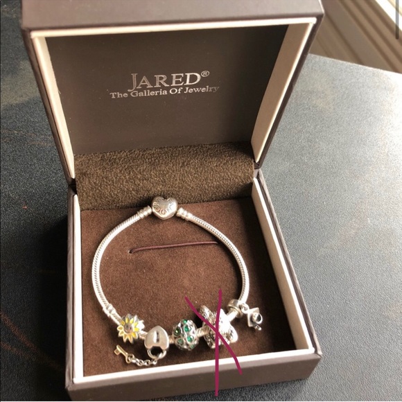 Authentic Pandora Bracelet with 4 Pandora Charms - Picture 2 of 12